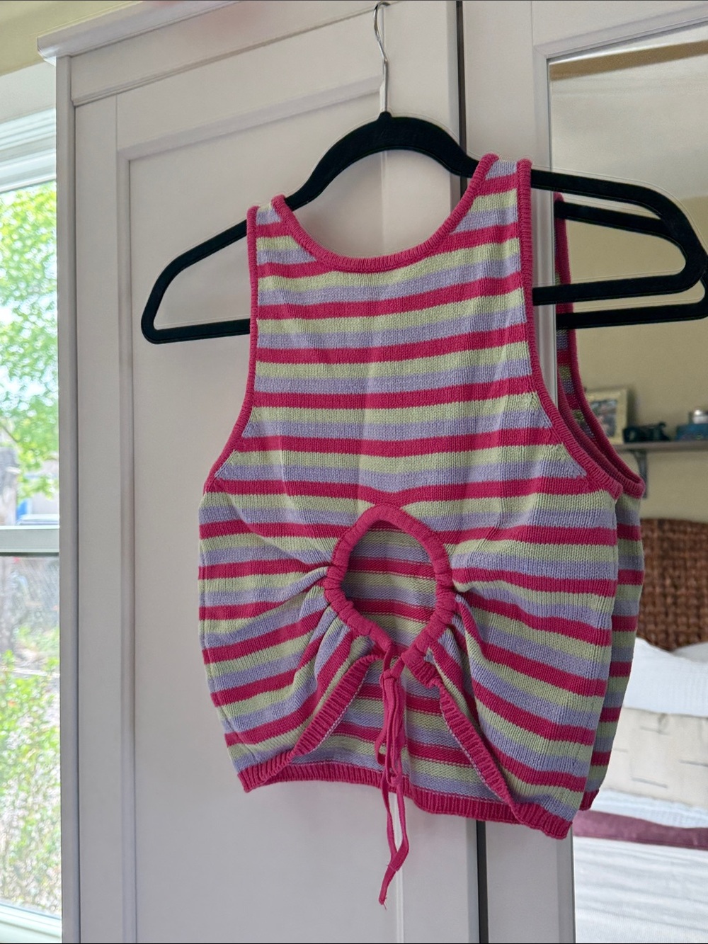 Abound Striped Knit Tank with Keyhole Back - Picture 3 of 5